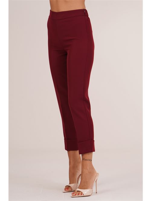 Pantalone con risvolto GM by Gai Mattiolo | GM4212BURGUNDY